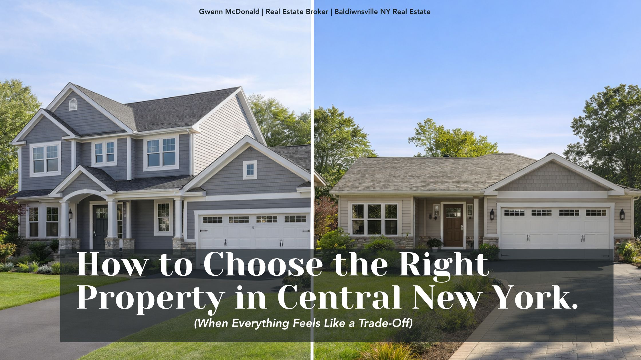 Side-by-side homes in Central New York showing two different property styles representing lifestyle and location choices.
