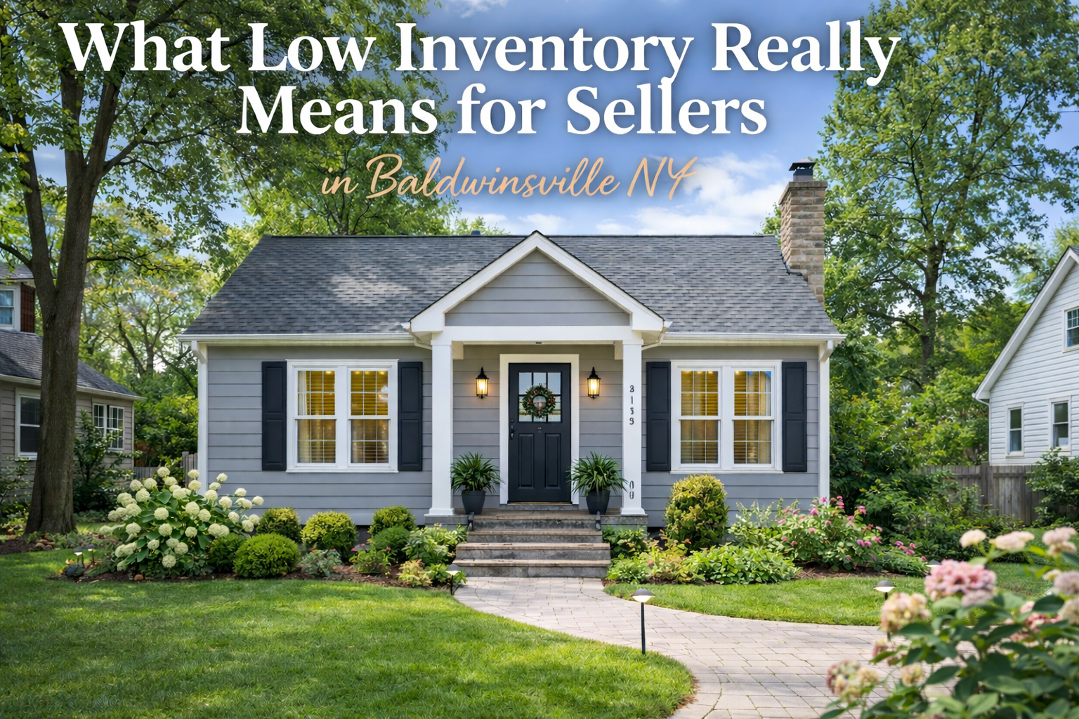 Baldwinsville NY home in daylight showing how low inventory impacts home selling strategy and buyer demand