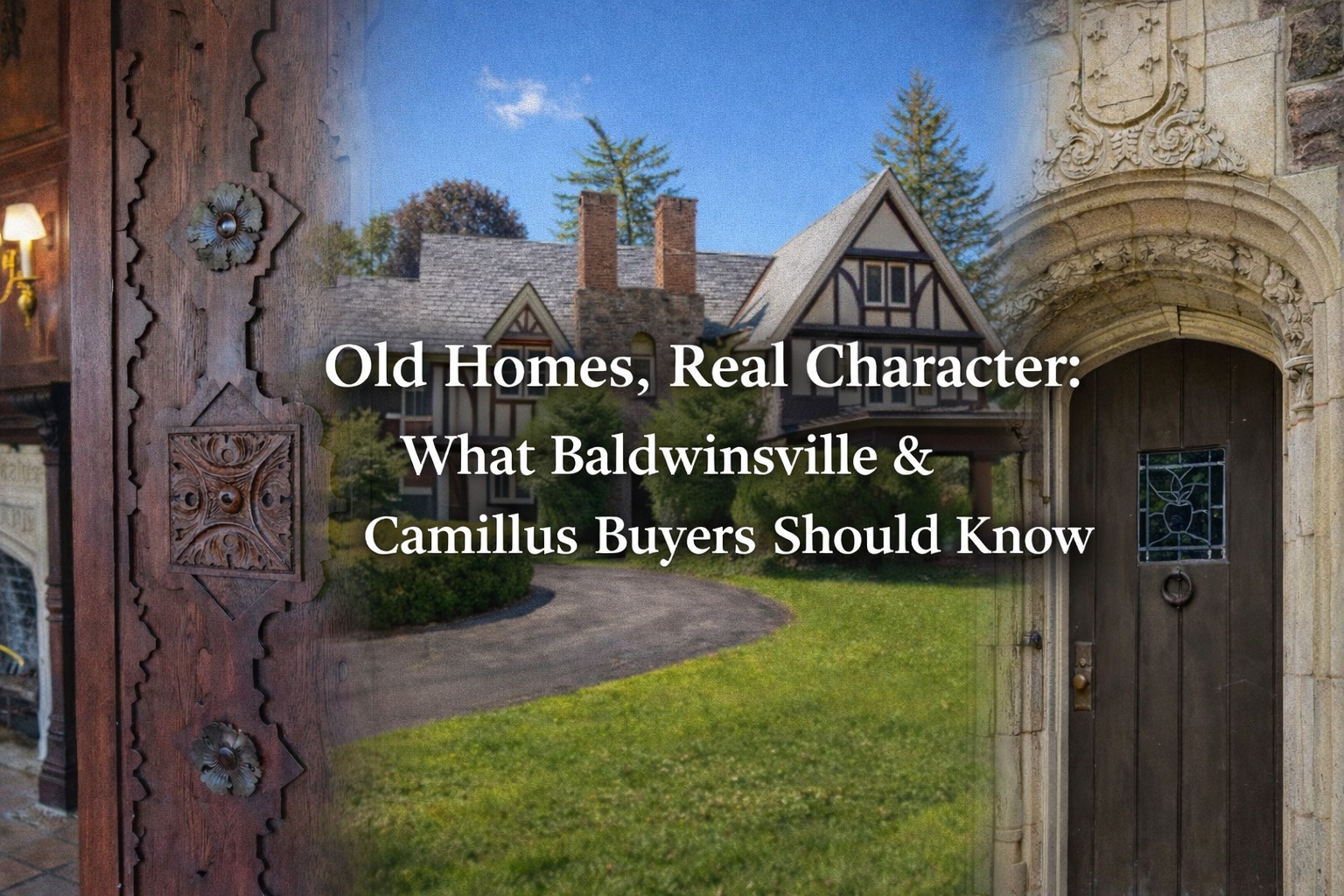 Older home with detailed woodwork and stone entry in Baldwinsville NY showcasing historic character