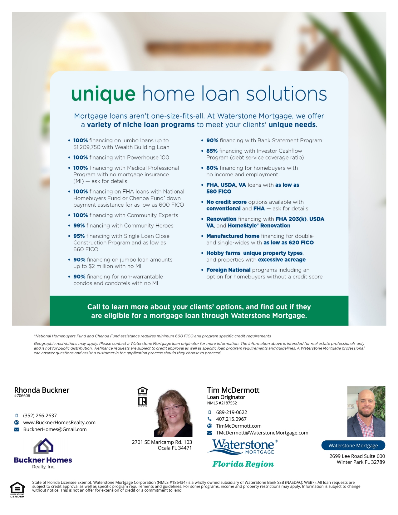 Rhonda Buckner Ownerbroker Ocala Fl Unique Loans Page 0001